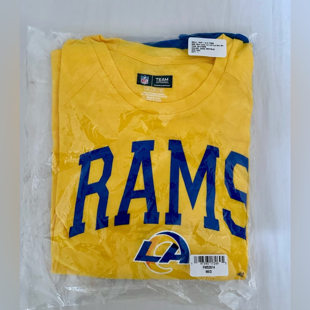 Women's Rams Concepts Royal/Gold Raglan Long Sleeve T-Shirt & Shorts Lounge Set